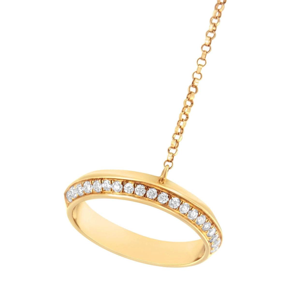 14K Yellow Gold 1/4 Cttw Diamond Ring and Bracelet Hand Chain (G-H Color, SI1-SI2 Clarity) - 7&quot;