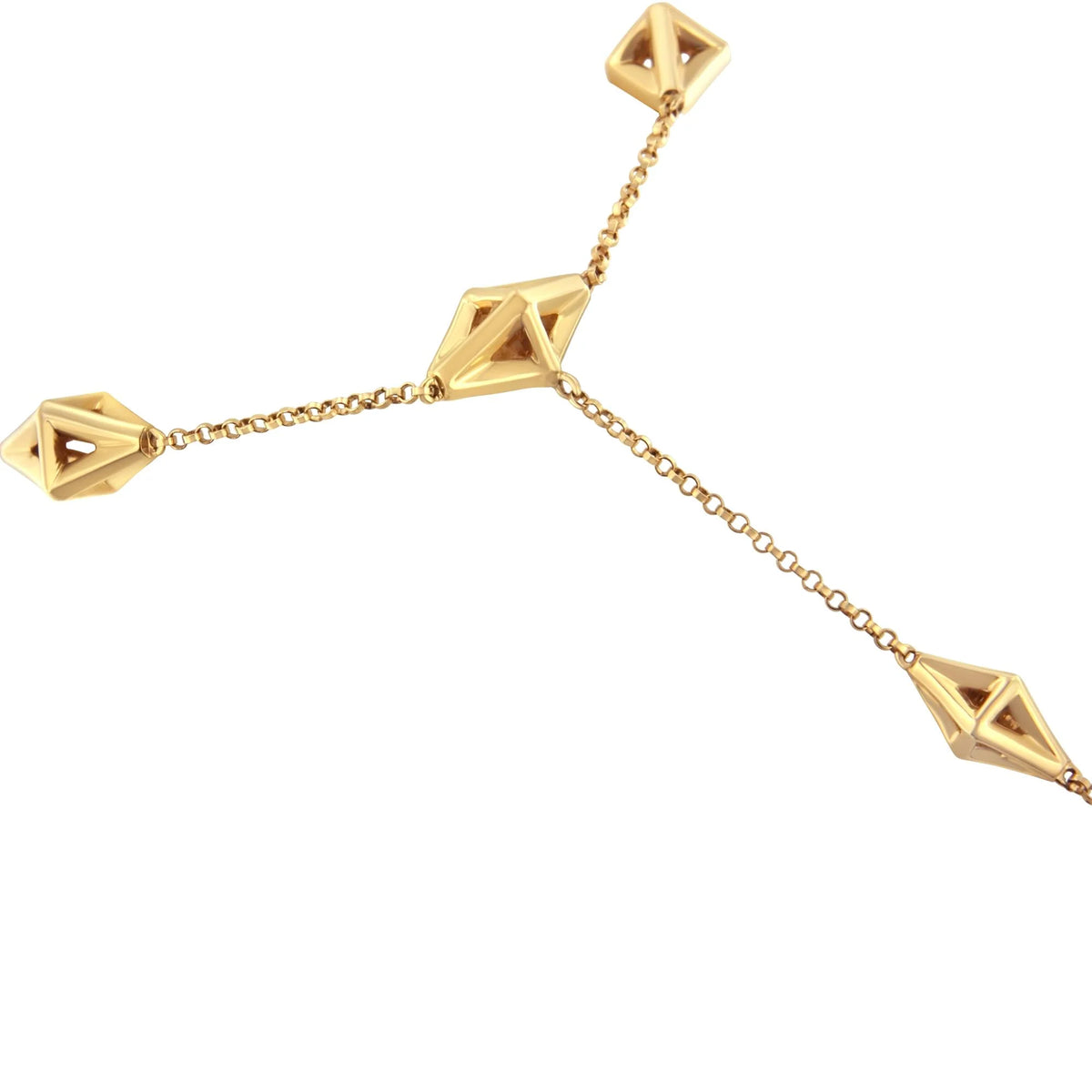 14K Yellow Gold 1/4 Cttw Diamond Ring and Bracelet Hand Chain (G-H Color, SI1-SI2 Clarity) - 7&quot;