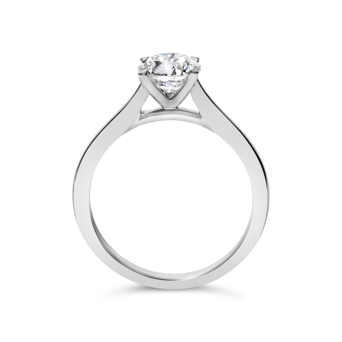 14K White Gold 1.0 Cttw Round Lab Grown Diamond Eagle Claw 4-Prong Set Solitaire Engagement Ring (F-G Color, VS2-SI1 Clarity)