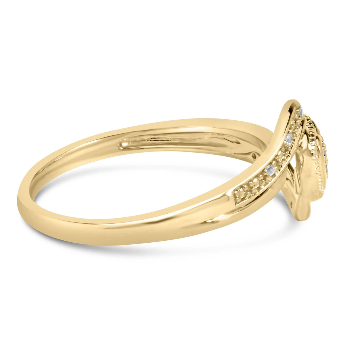 14K Yellow Gold Plated .925 Sterling Silver Diamond Accent Filigree Heart Promise Ring (I-J Color, I3 Clarity)