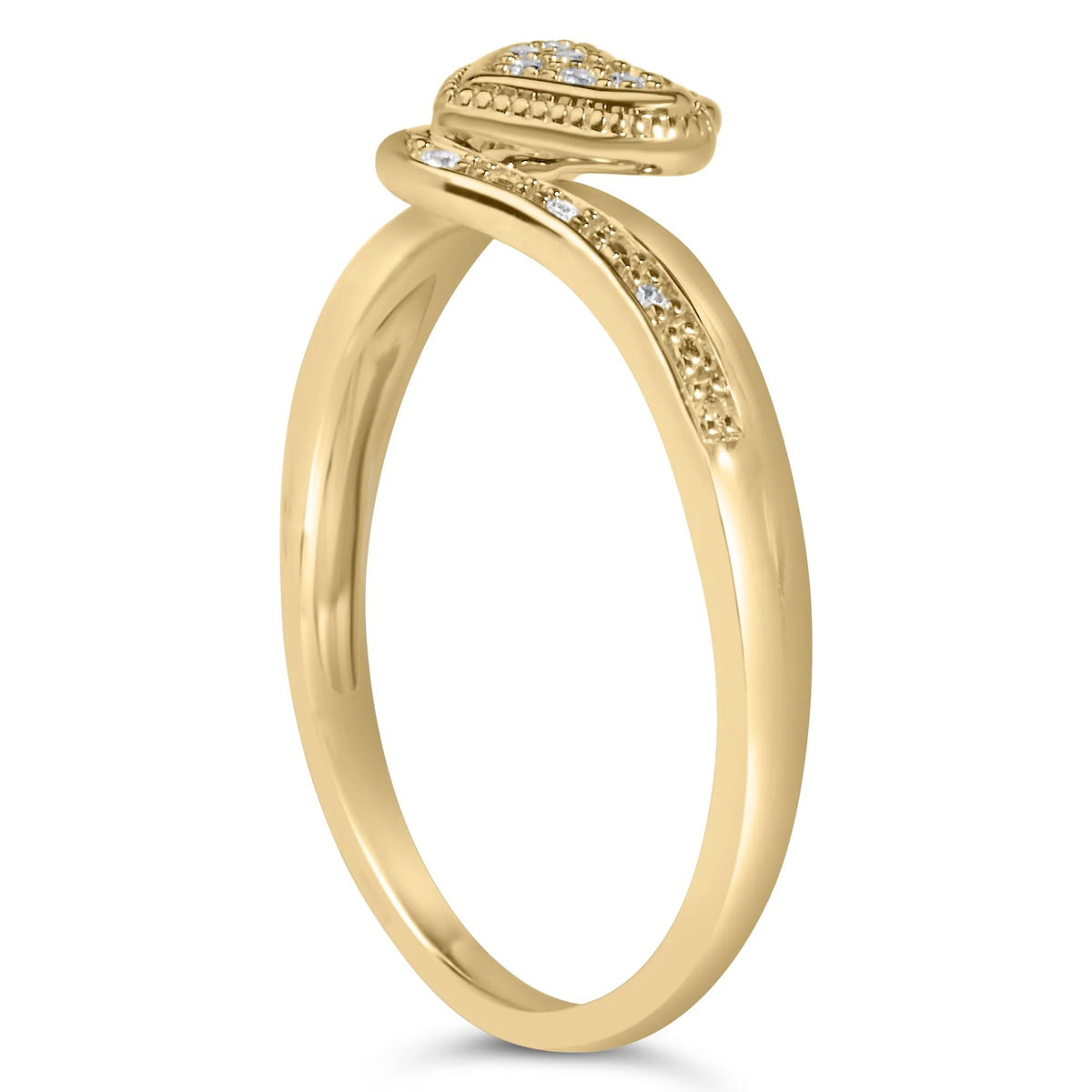 14K Yellow Gold Plated .925 Sterling Silver Diamond Accent Filigree Heart Promise Ring (I-J Color, I3 Clarity)