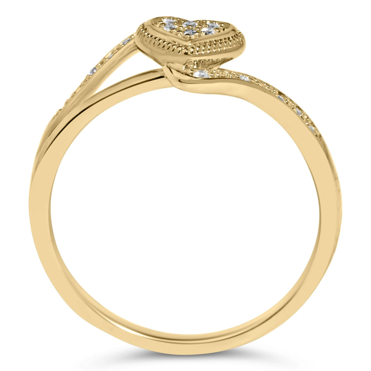 14K Yellow Gold Plated .925 Sterling Silver Diamond Accent Filigree Heart Promise Ring (I-J Color, I3 Clarity)