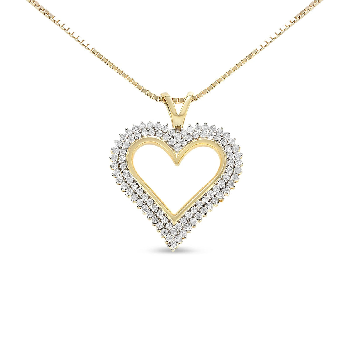 .925 Sterling Silver Diamond Heart 18&quot; Pendant Necklace (I-J Color, I2-I3 Clarity)