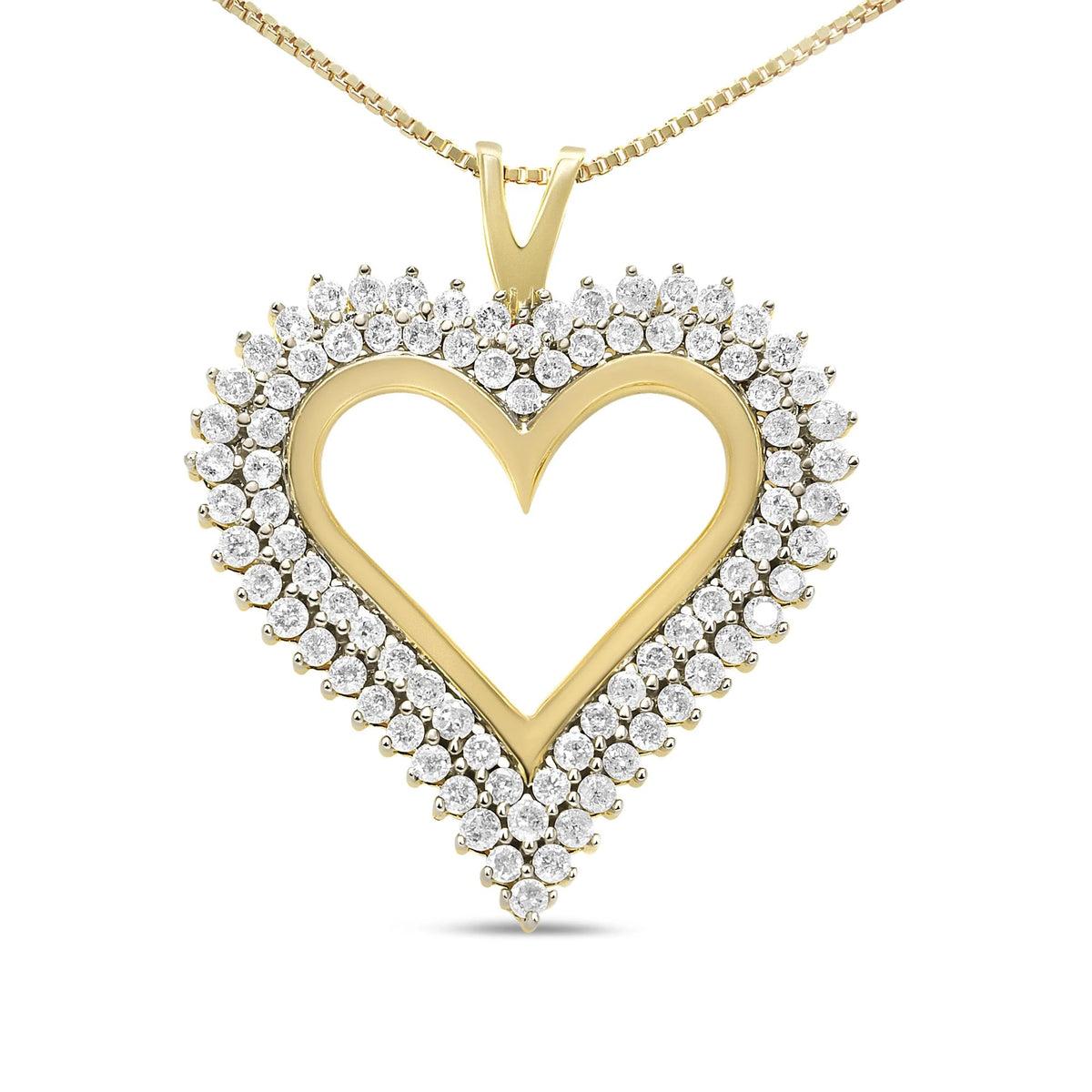 .925 Sterling Silver Diamond Heart 18&quot; Pendant Necklace (I-J Color, I2-I3 Clarity)