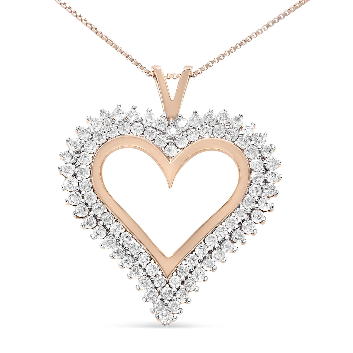 .925 Sterling Silver Diamond Heart 18&quot; Pendant Necklace (I-J Color, I2-I3 Clarity)