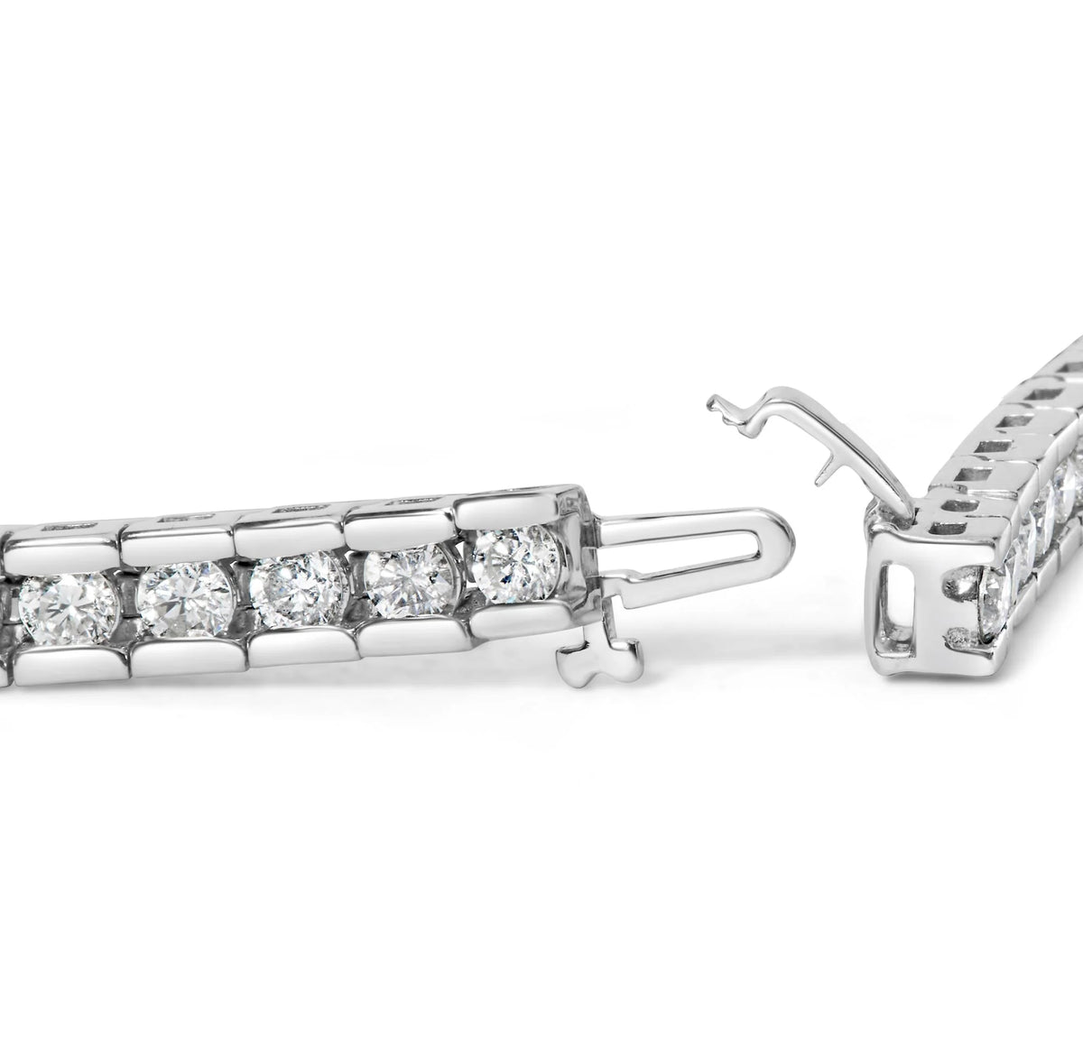 IGI Certified 14K White Gold 6.0 Cttw Channel Set Round Diamond Tennis Bracelet (I-J Color, I1-I2 Clarity) - 7&quot; Inches