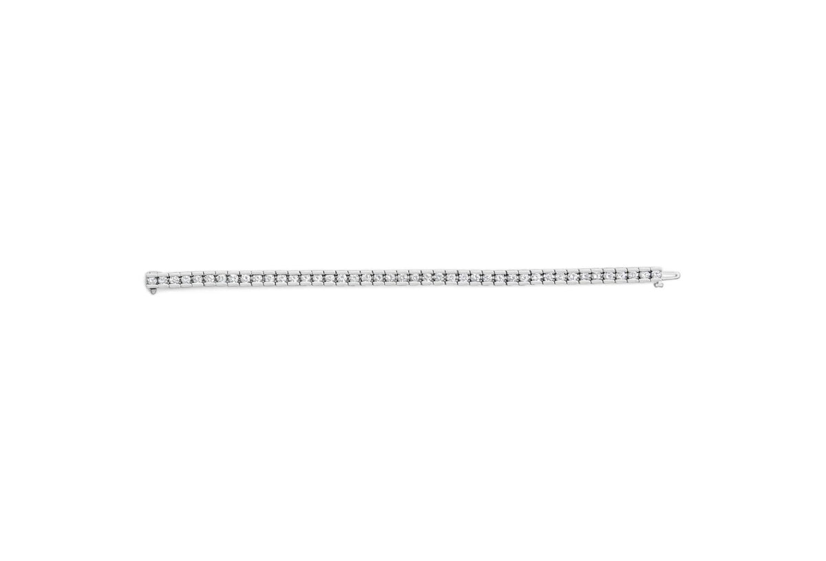 IGI Certified 14K White Gold 6.0 Cttw Channel Set Round Diamond Tennis Bracelet (I-J Color, I1-I2 Clarity) - 7&quot; Inches