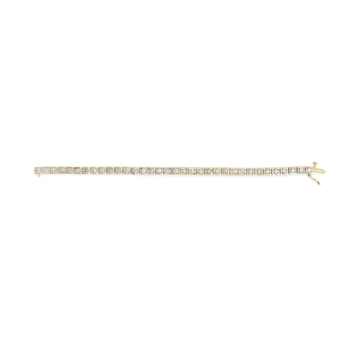 14K Yellow Gold 4.00 Cttw Channel Set Diamond Tennis Bracelet (J-K Color, I1-I2 Clarity) - 7.5&quot; Inches