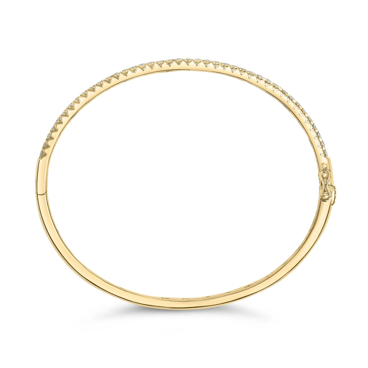 14K Gold 1.00 Cttw Half Eternity Diamond Bangle Bracelet (G-H Color, SI2-I1 Clarity) - 7&quot; Inches