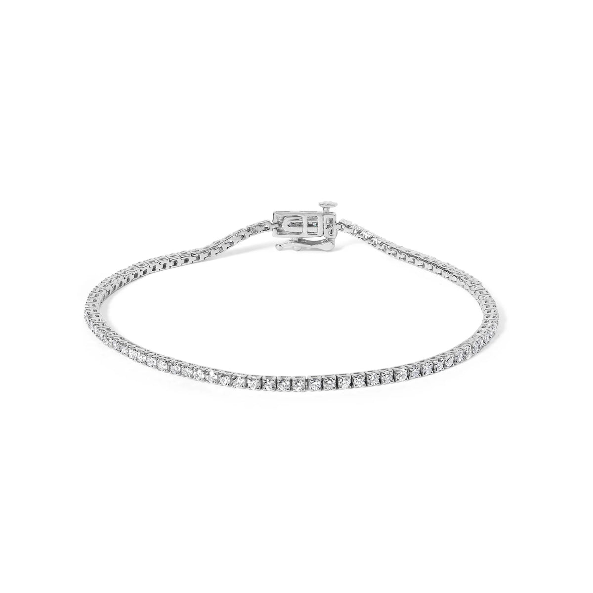 .925 Sterling Silver 2.0 Cttw Round Lab-Grown Diamond Tennis Bracelet (F-G Color, VS2-VS1 Clarity) - 7&quot;