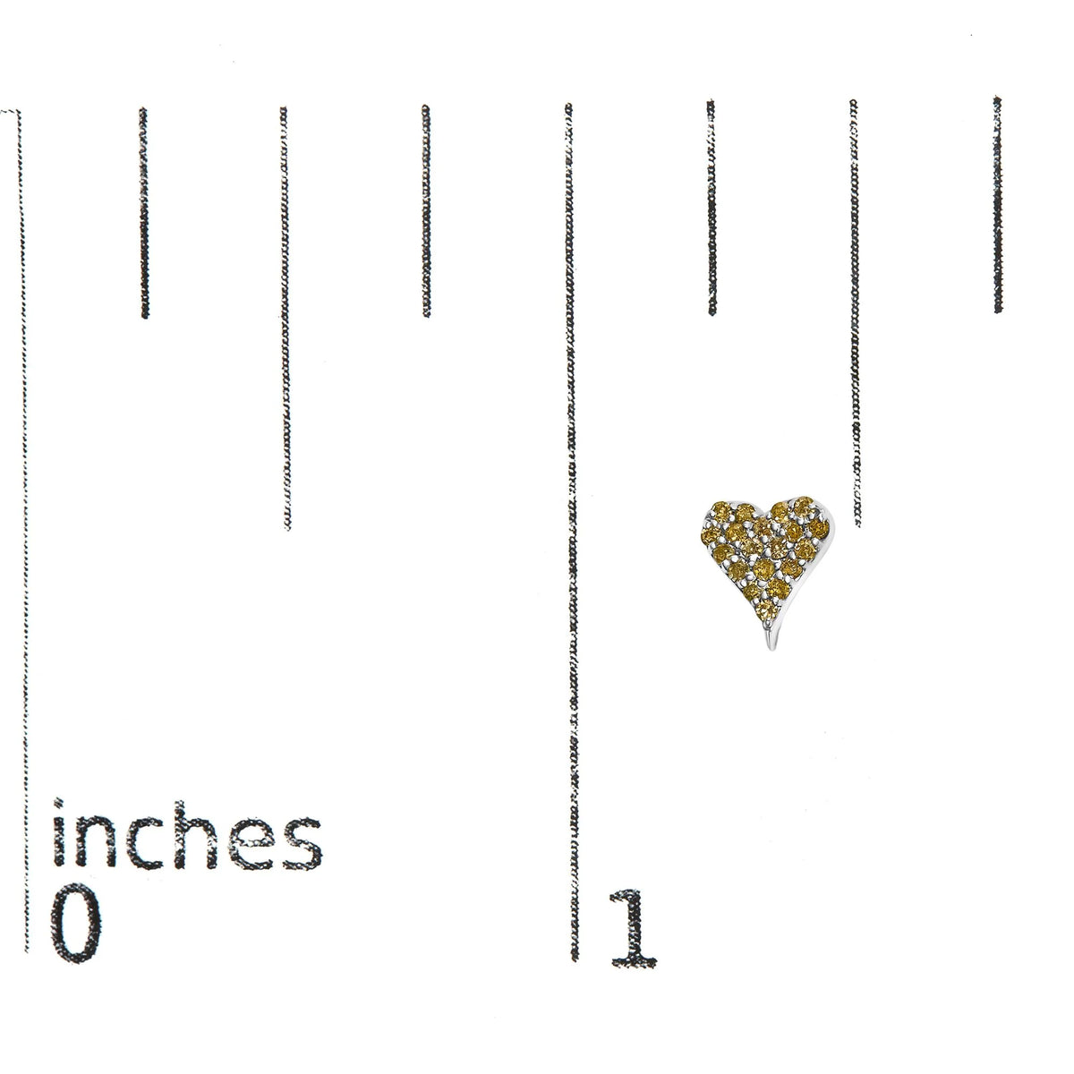 925 Sterling Silver 1/10 Cttw Yellow Diamond Heart Shaped Stud Earrings (Yellow Color, I3 Clarity)