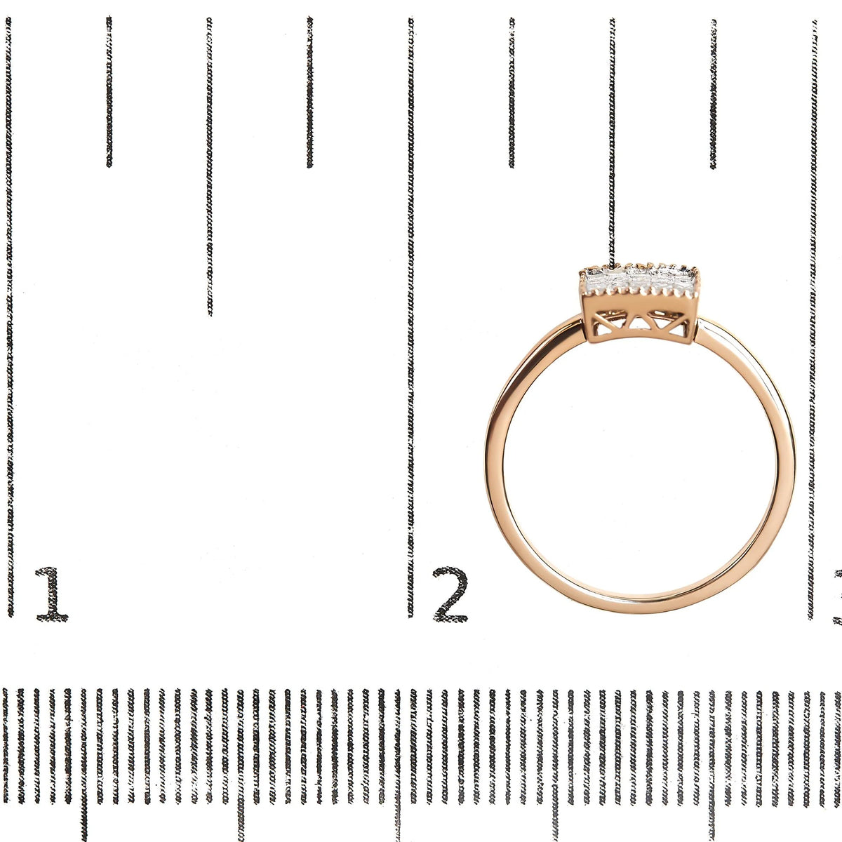 10K Rose Gold 1/3 Cttw Invisible Set Princess Cut Diamond Composite Square Shape Ring (H-I color, I1-I2 clarity)