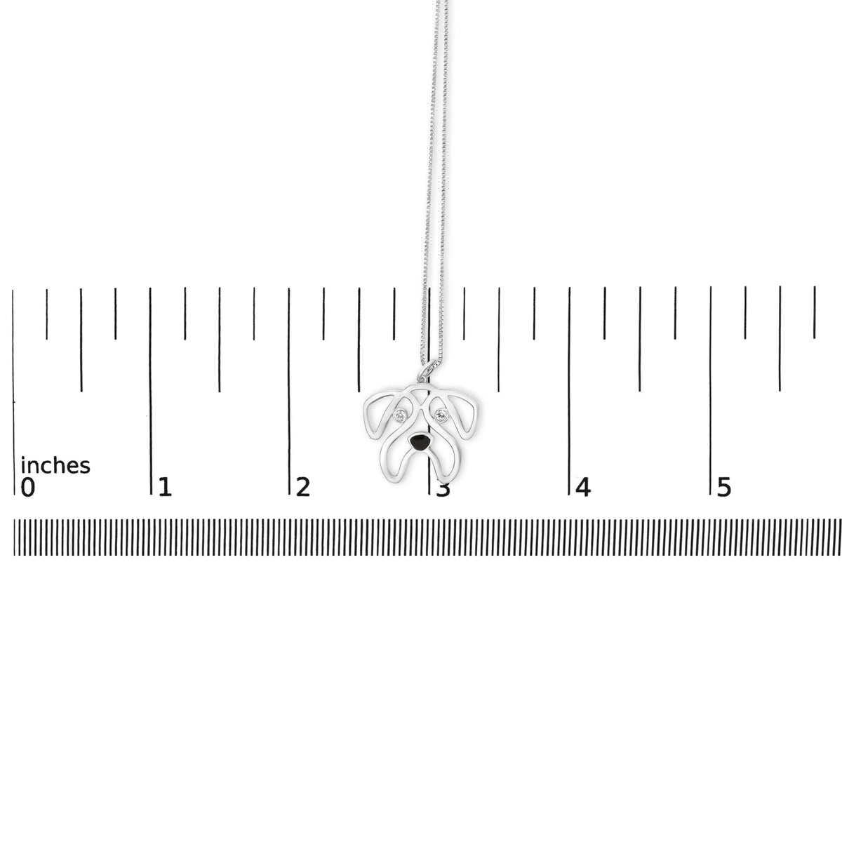 .925 Sterling Silver Diamond Accent Pug Dog Pendant Necklace (I-J Color, I2-I3 Clarity) - 18&quot; Inches