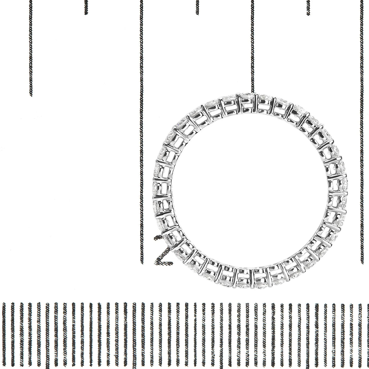 14K White Gold 1.00 Cttw Lab-Grown Diamond Shared Prong Set Eternity Band Ring (F-G Color, VS1-VS2)