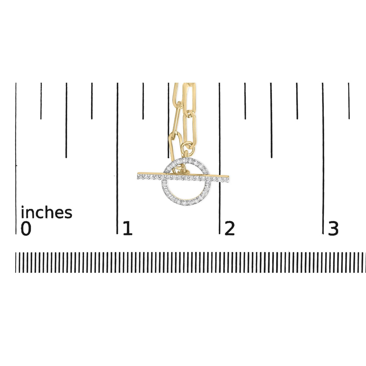 14KT Yellow Gold 1/4 Cttw Diamond  Toggle Clasp Paperclip Link Necklace (I-J Color, I1-I2 Clarity) - 18&quot; Inches