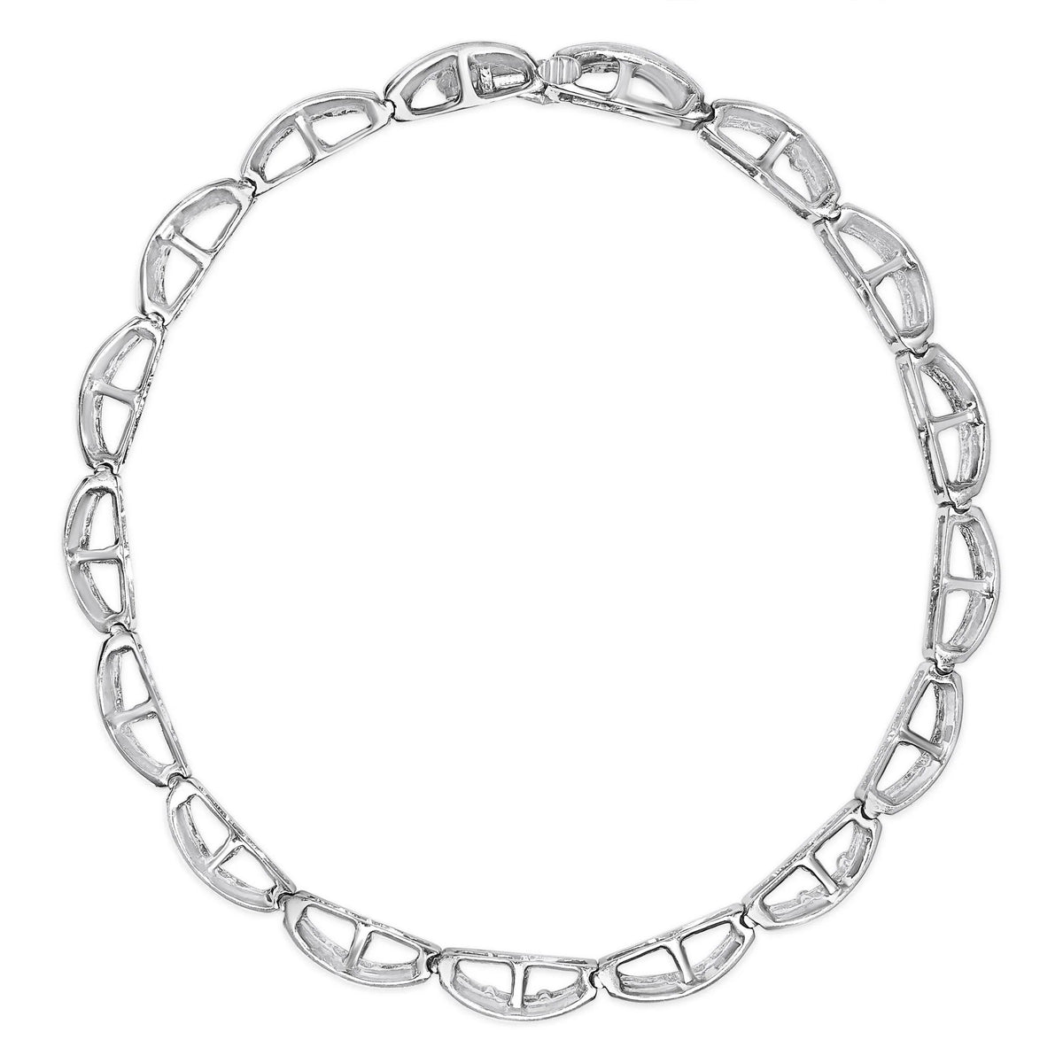 14K White Gold 3 1/5 Cttw Channel Set Diamond Double Row Tennis Bracelet (H-I Color, I1-I2 Clarity) - 7&quot; Inches