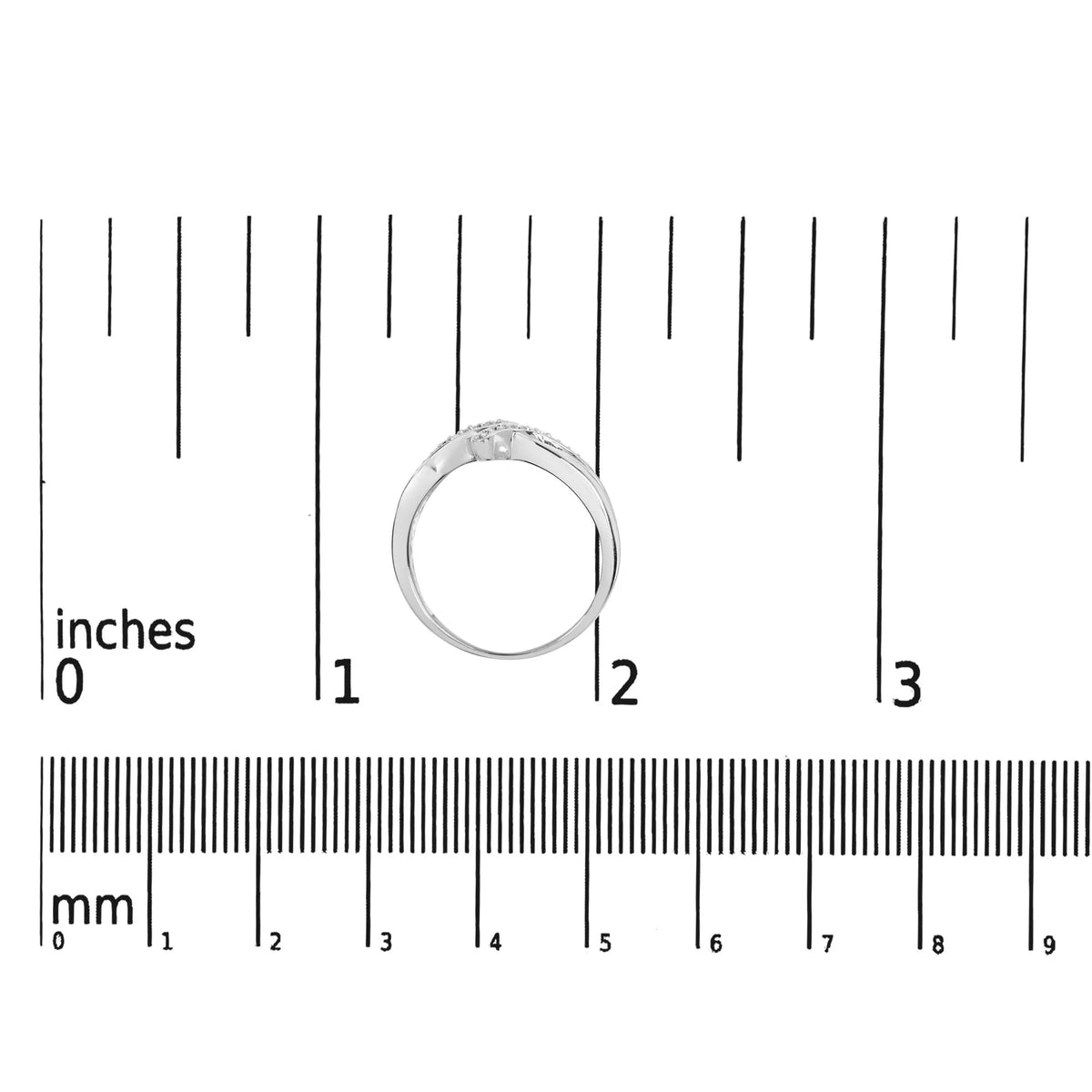 925 Sterling Silver Diamond Accent Bypass and Split Shank Band Ring (I-J Color, I2-I3 Clarity)