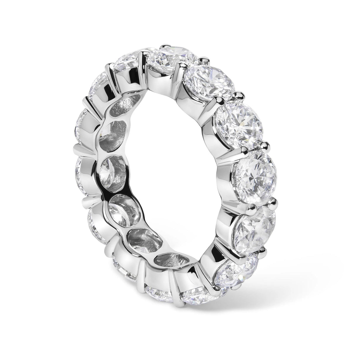 14K White Gold 7.0 Cttw Round Lab-Grown Diamond Eternity Band Ring (F-G Color, VS1-VS2 Clarity)