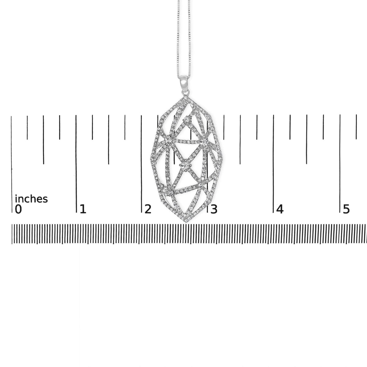 18K White Gold 2 1/4 Cttw Diamond Geometric Open Work Pendant Necklace (F-G Color, VS1-VS2 Clarity) - 18&quot;