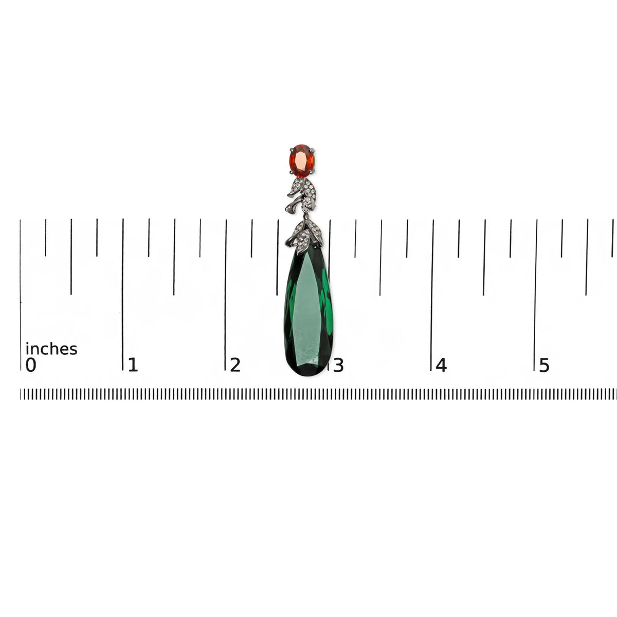 18K White Gold 1/2 Cttw Diamond and Green Quartz Art Deco Inspired 2 1/3&quot; Inch Drop and Dangle Earrings (F-G Color, VS1-VS2 Clarity)