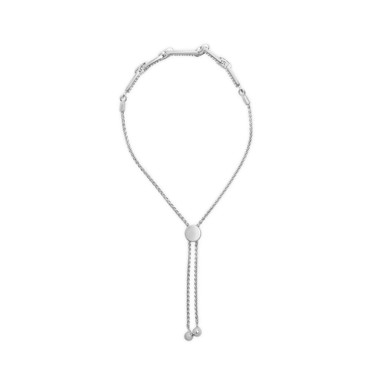 .925 Sterling Silver 1/2 Cttw Diamond Paperclip Link Adjustable Bolo Bracelet (G-H Color, SI1-SI2 Clarity)