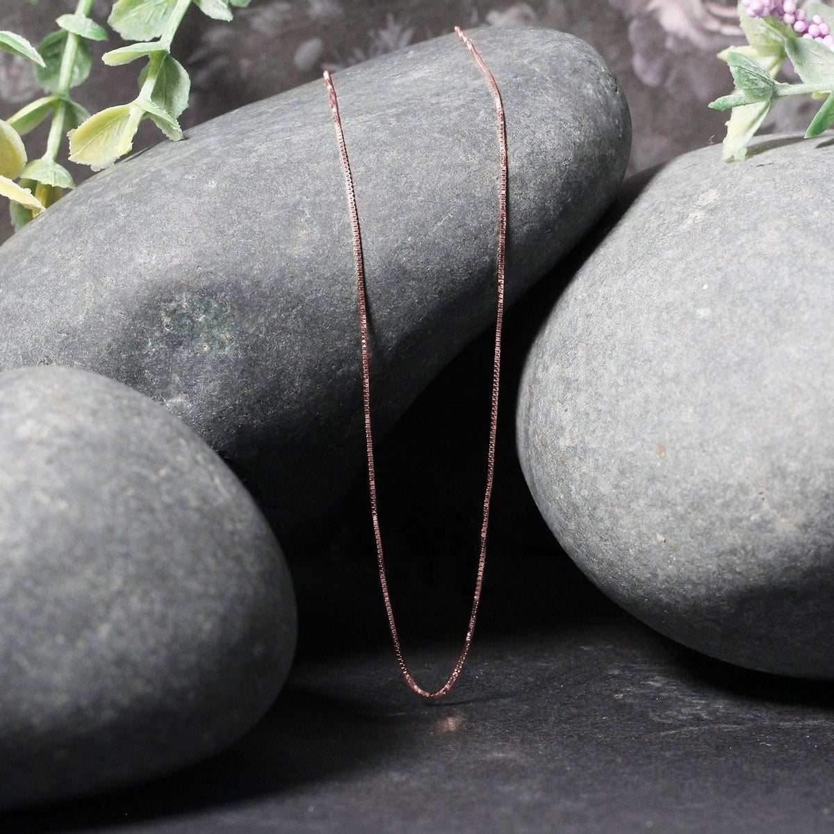 18k Rose Gold Classic Box Chain 0.6mm - LinkagejewelrydesignLinkagejewelrydesign