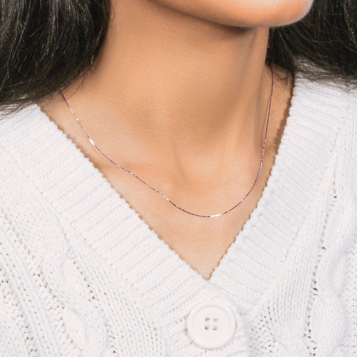 18k Rose Gold Classic Box Chain 0.6mm - LinkagejewelrydesignLinkagejewelrydesign