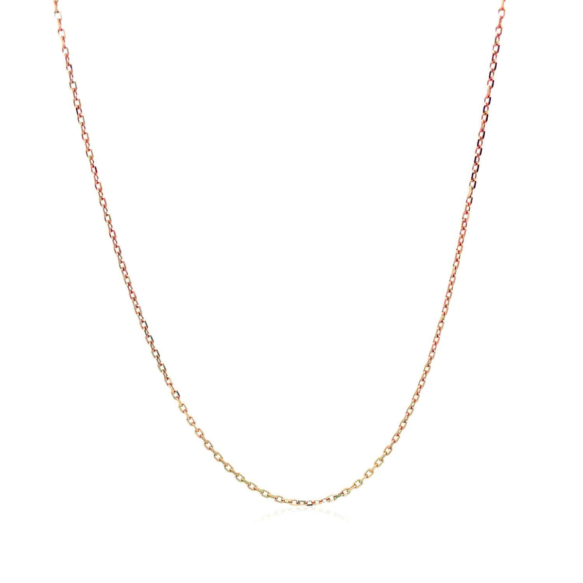 18k Rose Gold Diamond Cut Cable Link Chain (0.80 mm) - LinkagejewelrydesignLinkagejewelrydesign