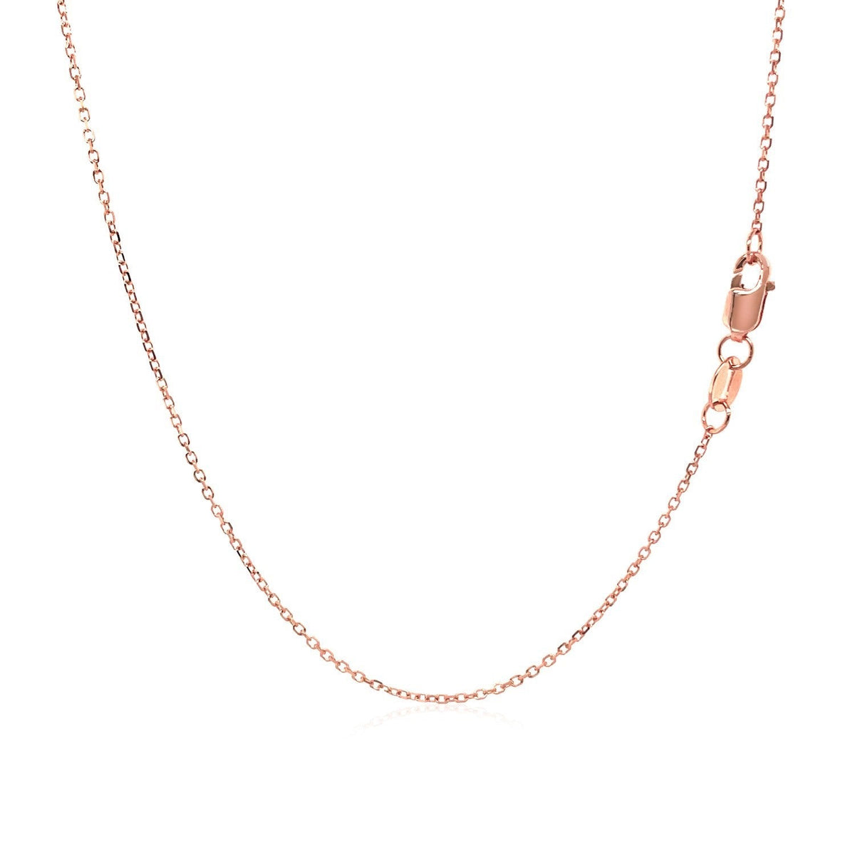 18k Rose Gold Diamond Cut Cable Link Chain (0.80 mm) - LinkagejewelrydesignLinkagejewelrydesign