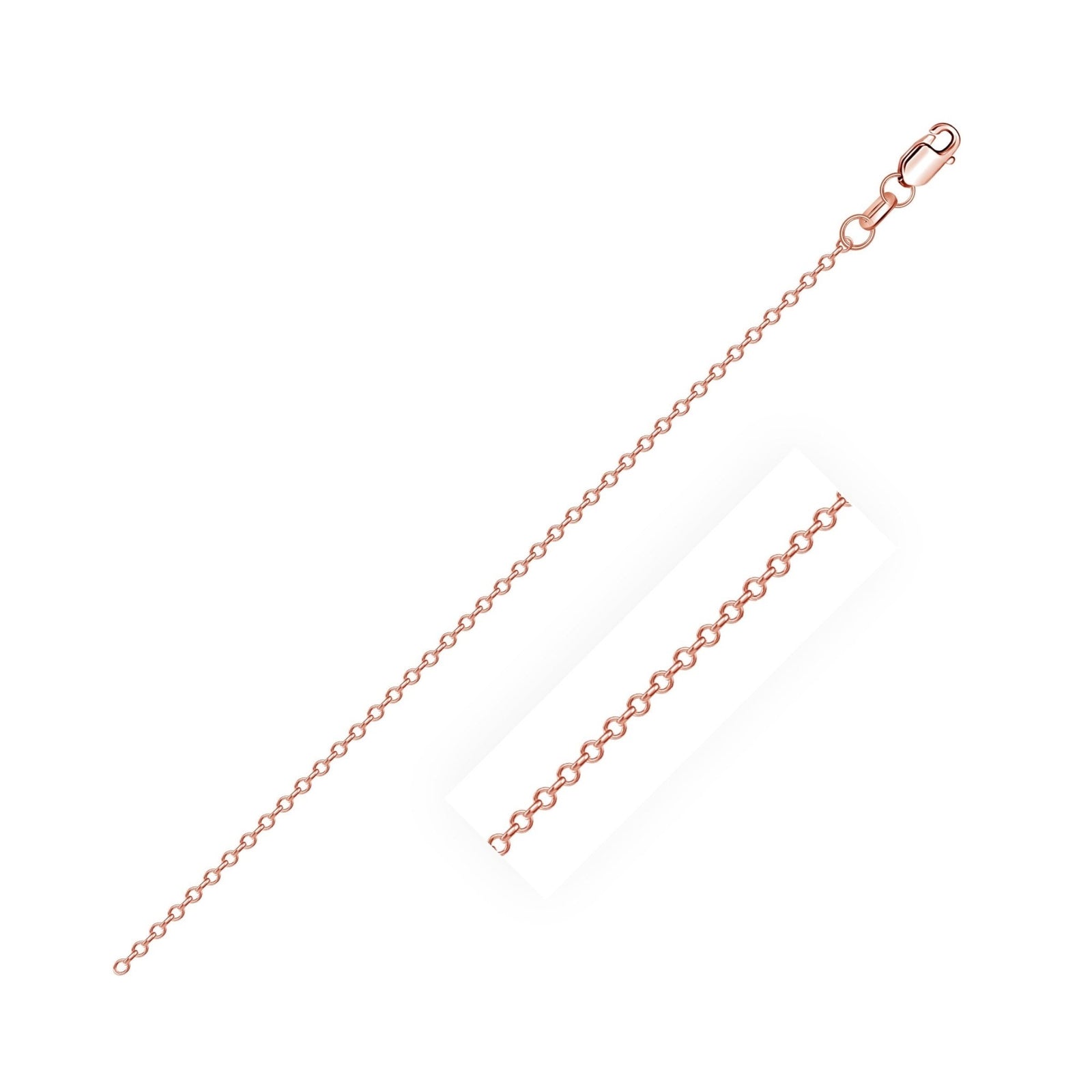 18k Rose Gold Diamond Cut Cable Link Chain (0.80 mm) - LinkagejewelrydesignLinkagejewelrydesign