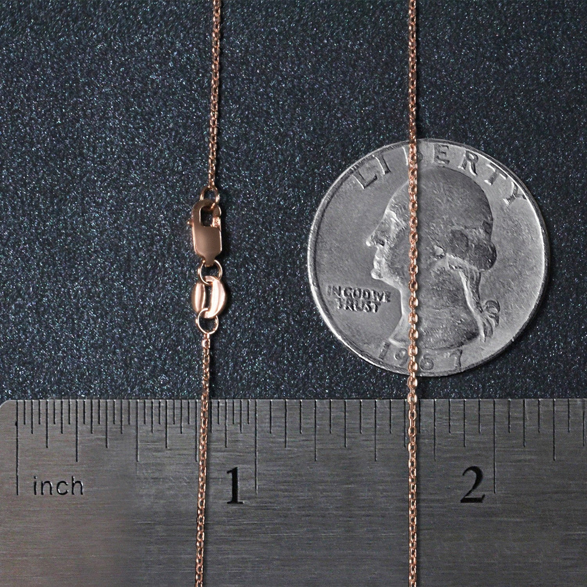 18k Rose Gold Diamond Cut Cable Link Chain (0.80 mm) - LinkagejewelrydesignLinkagejewelrydesign