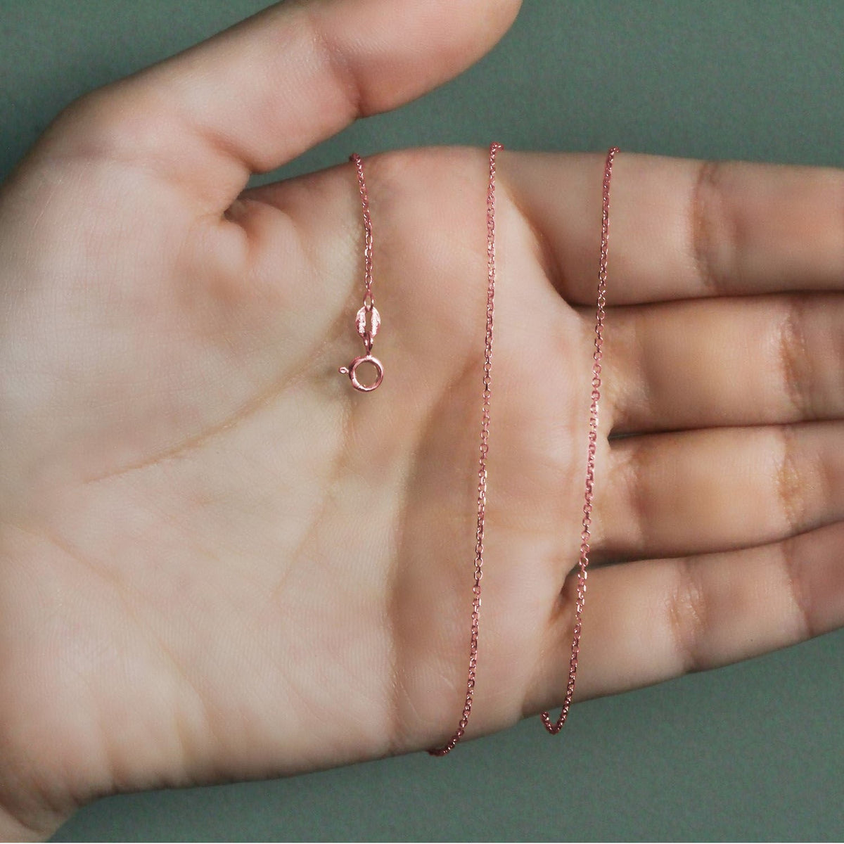 18k Rose Gold Diamond Cut Cable Link Chain (1.10 mm) - LinkagejewelrydesignLinkagejewelrydesign