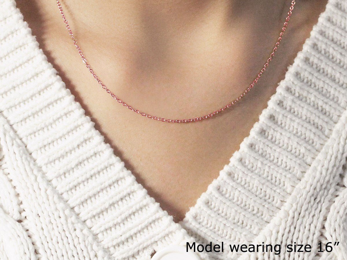 18k Rose Gold Round Oval Link Chain (1.50 mm) - LinkagejewelrydesignLinkagejewelrydesign