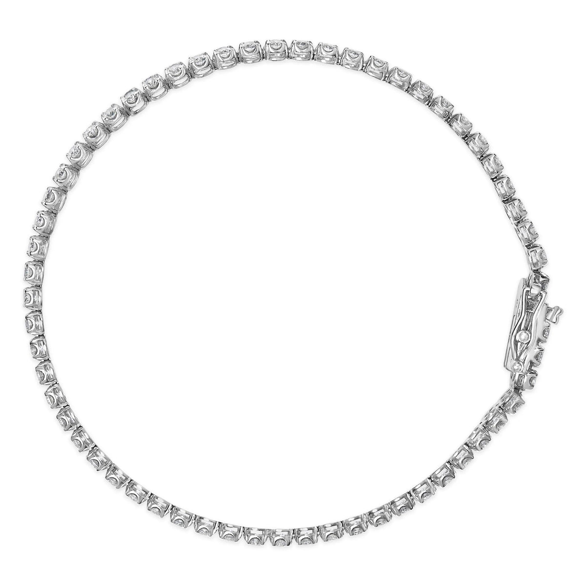 18K White Gold 5 3/5 Cttw Natural Diamond Double Row Link Tennis Bracelet (G - H Color, VS1 - VS2 Clarity) - 7&quot; Inches - LinkagejewelrydesignLinkagejewelrydesign