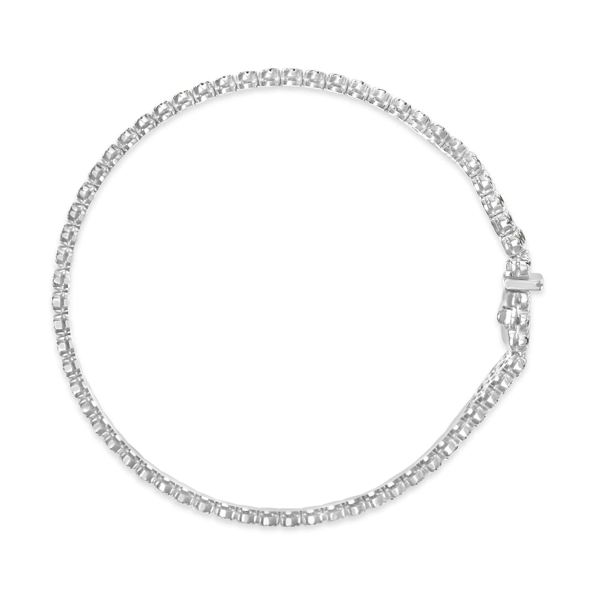 18K White Gold 5.00 Cttw Natural Diamond 3 Row Link Tennis Bracelet (G - H Color, VS1 - VS2 Clarity) - 7.25" Inches - LinkagejewelrydesignLinkagejewelrydesign