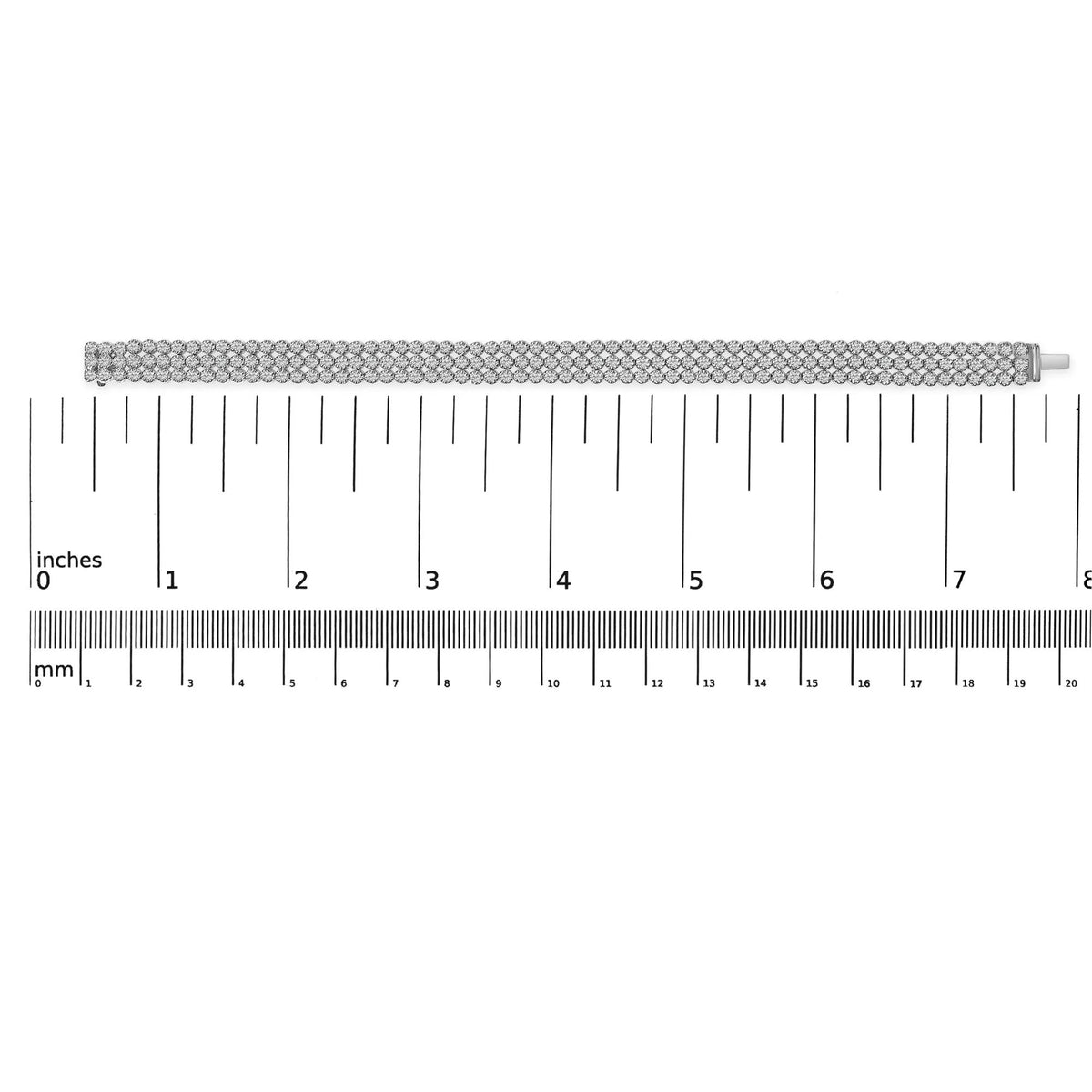 18K White Gold 5.00 Cttw Natural Diamond 3 Row Link Tennis Bracelet (G - H Color, VS1 - VS2 Clarity) - 7.25" Inches - LinkagejewelrydesignLinkagejewelrydesign