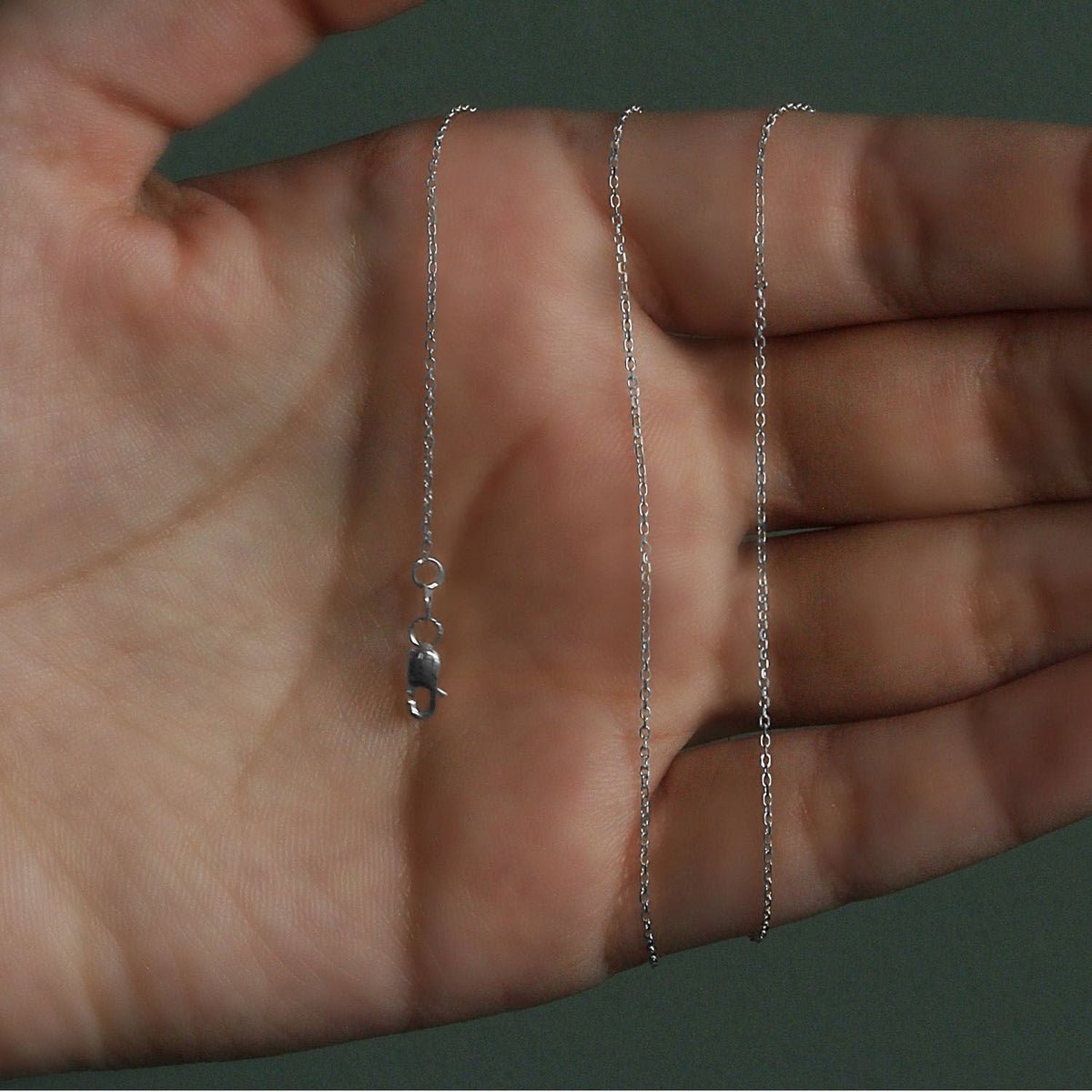 18k White Gold Diamond Cut Cable Link Chain (0.80 mm) - LinkagejewelrydesignLinkagejewelrydesign