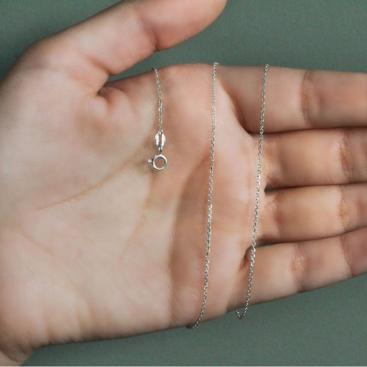 18k White Gold Diamond Cut Cable Link Chain (1.10 mm) - LinkagejewelrydesignLinkagejewelrydesign