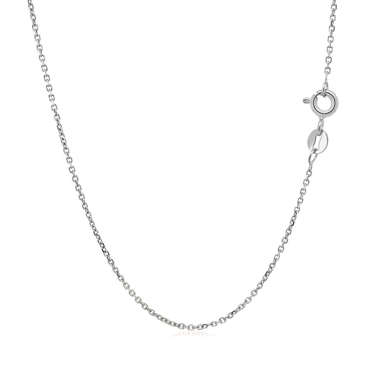 18k White Gold Diamond Cut Cable Link Chain (1.10 mm) - LinkagejewelrydesignLinkagejewelrydesign