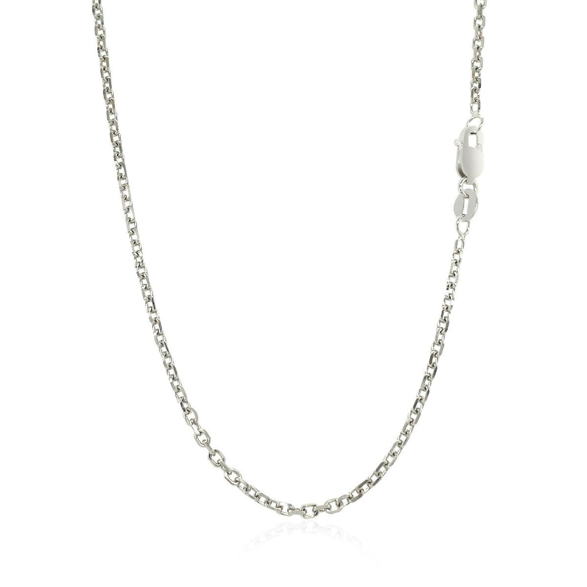 18k White Gold Diamond Cut Cable Link Chain (1.90 mm) - LinkagejewelrydesignLinkagejewelrydesign