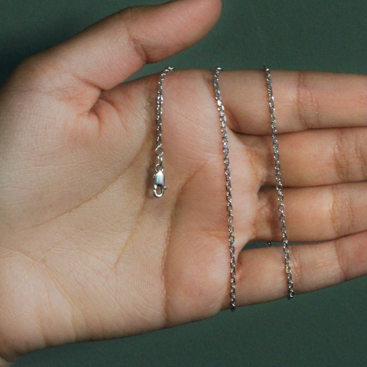 18k White Gold Diamond Cut Cable Link Chain (1.90 mm) - LinkagejewelrydesignLinkagejewelrydesign