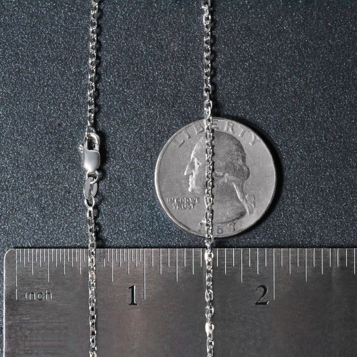 18k White Gold Diamond Cut Cable Link Chain (1.90 mm) - LinkagejewelrydesignLinkagejewelrydesign