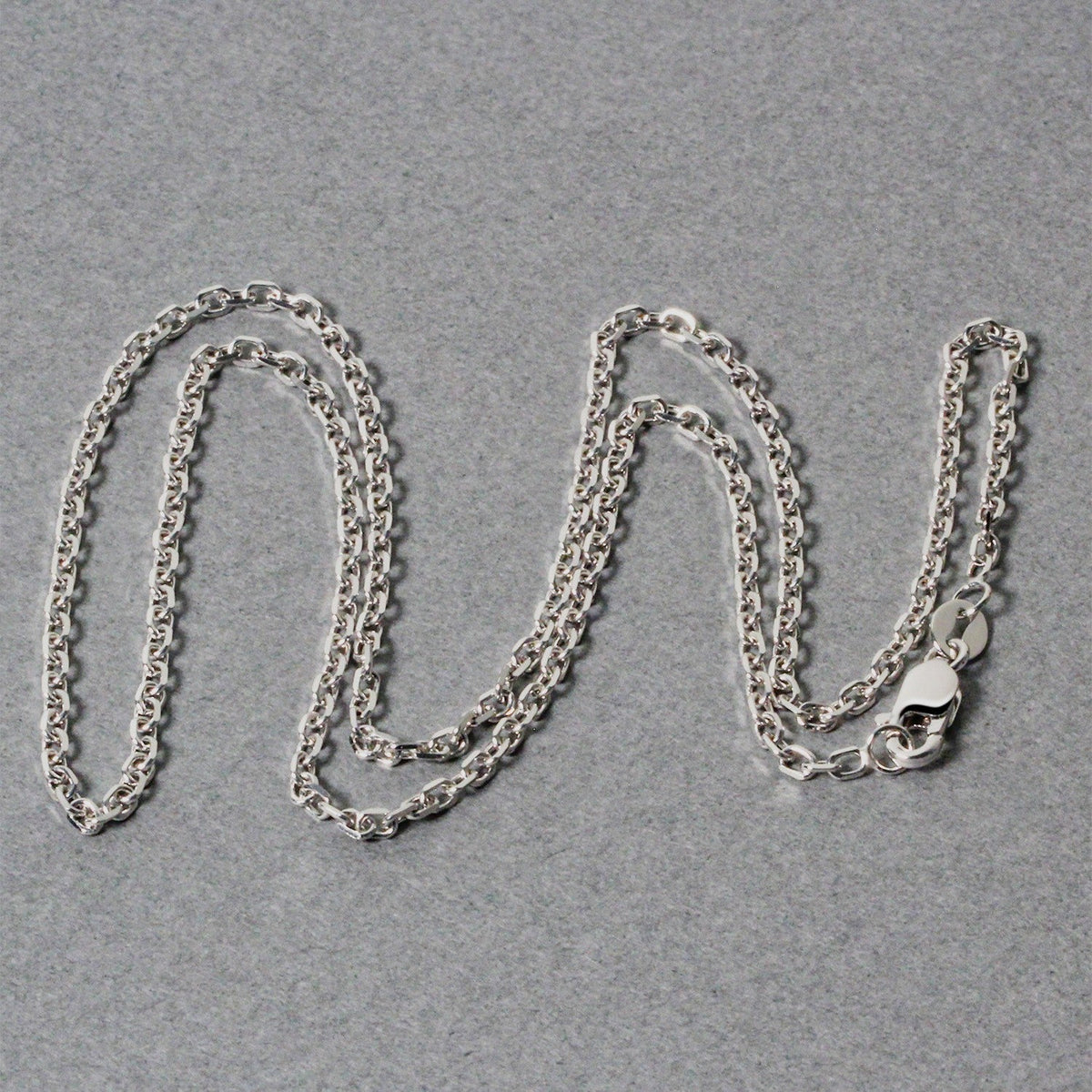 18k White Gold Diamond Cut Cable Link Chain (1.90 mm) - LinkagejewelrydesignLinkagejewelrydesign