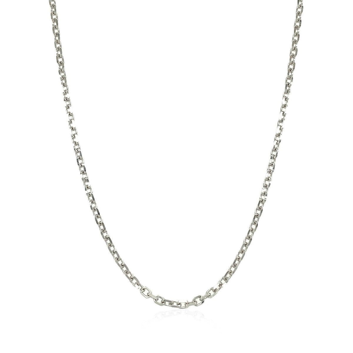 18k White Gold Diamond Cut Cable Link Chain (1.90 mm) - LinkagejewelrydesignLinkagejewelrydesign
