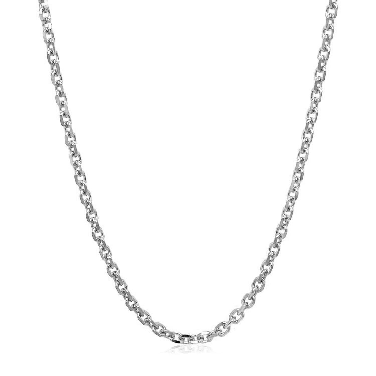 18k White Gold Diamond Cut Cable Link Chain (2.60 mm) - LinkagejewelrydesignLinkagejewelrydesign