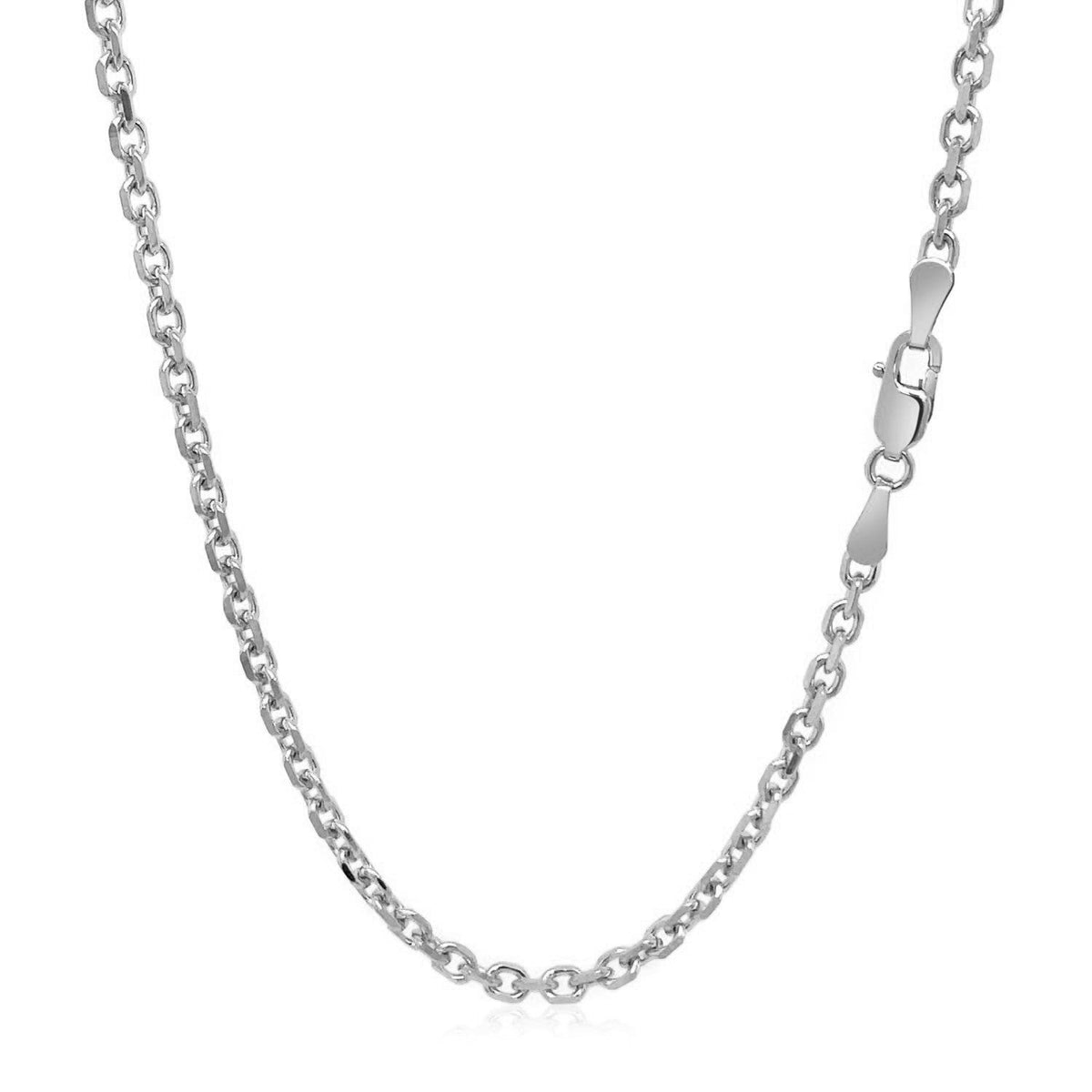 18k White Gold Diamond Cut Cable Link Chain (2.60 mm) - LinkagejewelrydesignLinkagejewelrydesign