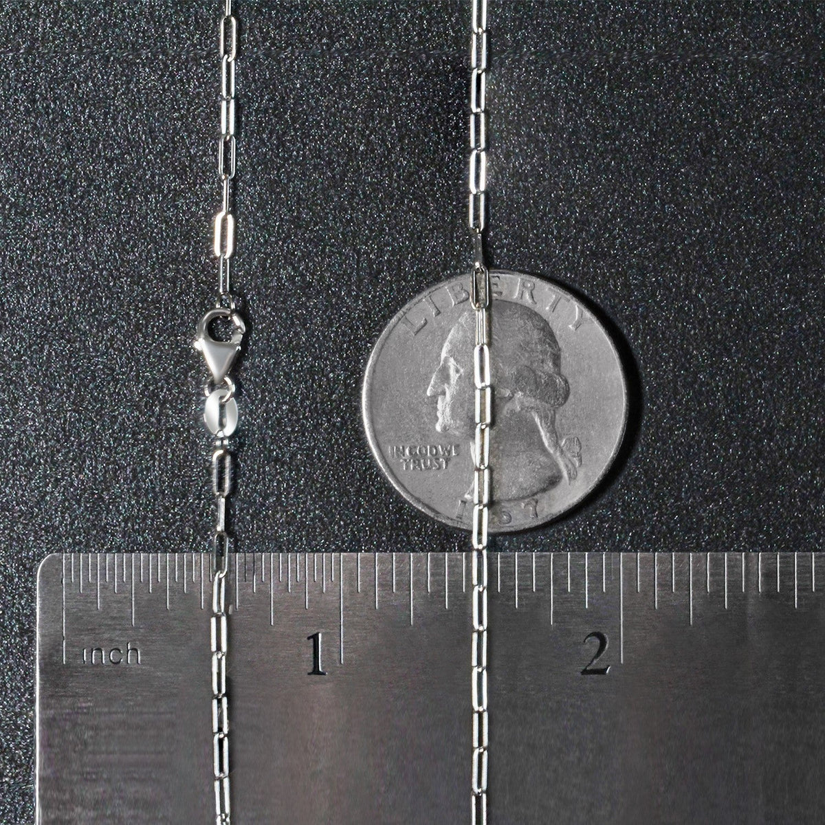 18K White Gold Fine Paperclip Chain (1.50 mm) - LinkagejewelrydesignLinkagejewelrydesign