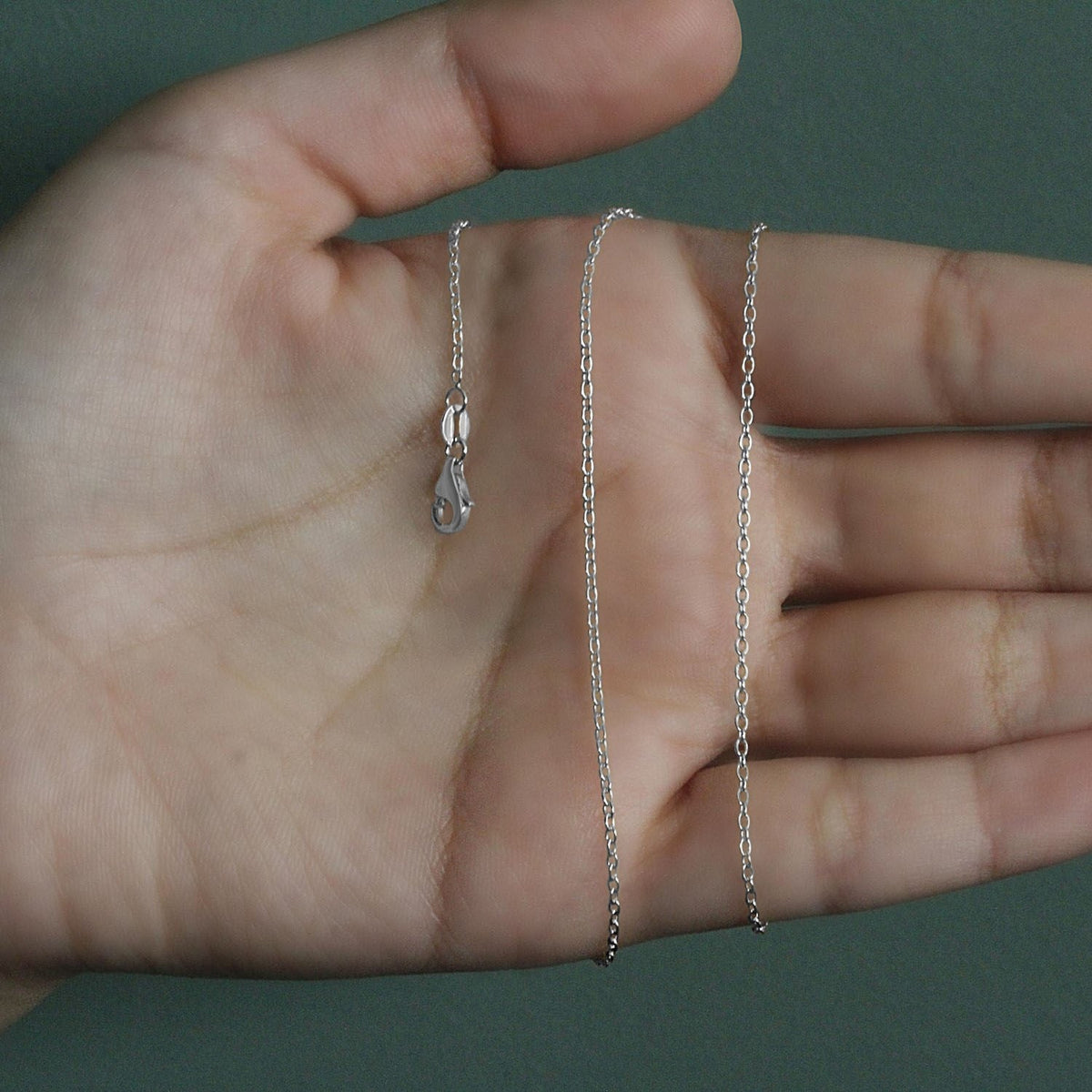 18k White Gold Round Cable Chain (1.50 mm) - LinkagejewelrydesignLinkagejewelrydesign