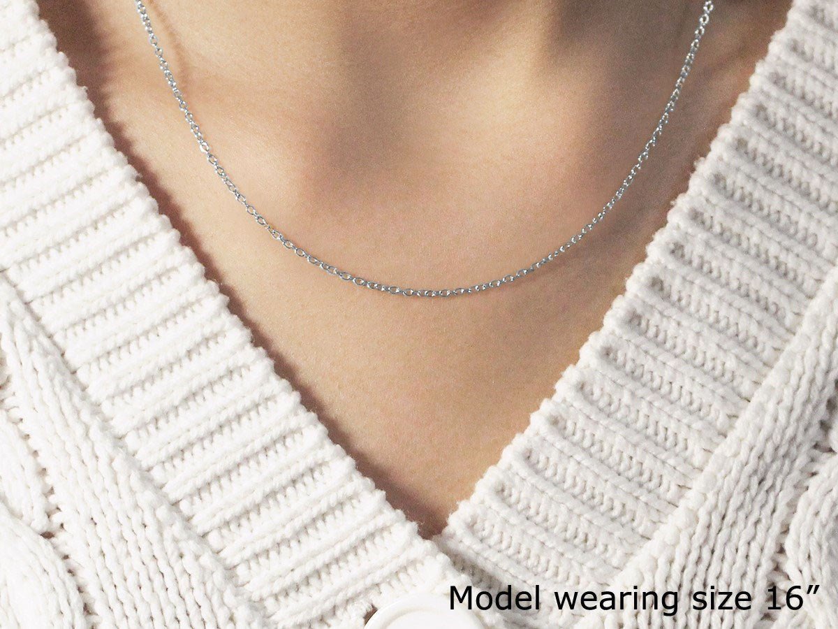 18k White Gold Round Cable Chain (1.50 mm) - LinkagejewelrydesignLinkagejewelrydesign