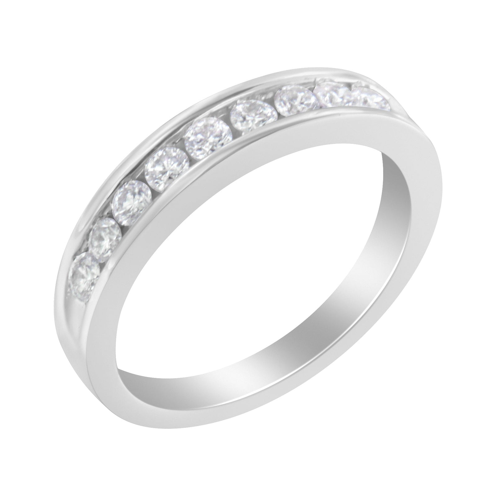 18K White Gold Round - Cut Diamond Ring (1/2 cttw, H - I Color, SI2 - I1 Clarity) - LinkagejewelrydesignLinkagejewelrydesign